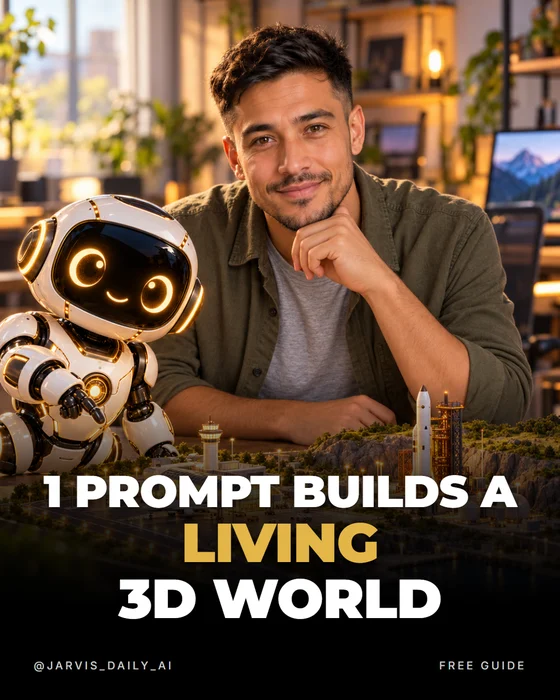 1 prompt builds a living 3D world — cover